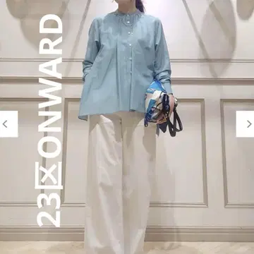 23구 ONWARD [세탁 가능] 시어 코튼 실크 손수건 헴 셔츠