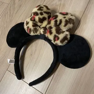 [새상품급] 디즈니 미니 머리띠 레오파드 무늬 리본