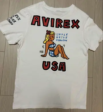 AVIREX USA 아트 프린트 티셔츠 M