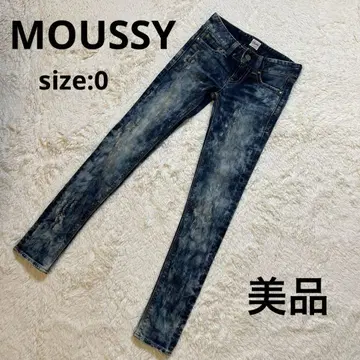 새상품급 MOUSSY 마우지 데미지 스키니 데님 케미컬