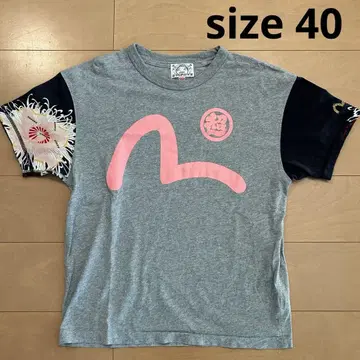EVISU 에비수 티셔츠 40 카모메 슈퍼 꽃무늬 일본풍 패턴