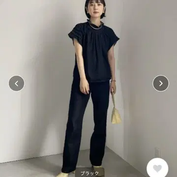 Ameri TUCK SHOULDER DENIM SET UP 블랙