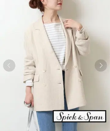 Spick & Span 스픽 앤 스팬 린넨 더블 브레스트 자켓