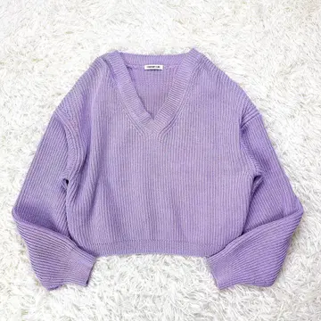 에브리데이 아이라이크 디자인 슬리브 크롭 퍼플