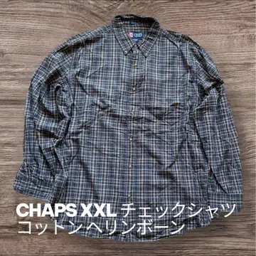 CHAPS XXL 체크 셔츠 코튼 헤링본
