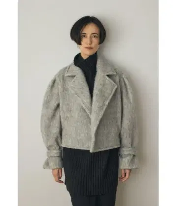 샤기 숏 자켓 리사이클 폴리에스터 x 울 혼방 M_ MOUSSY