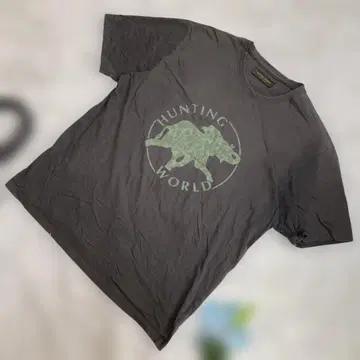 구제 헌팅월드 반팔 티셔츠 그린 센터 로고 52 2XL