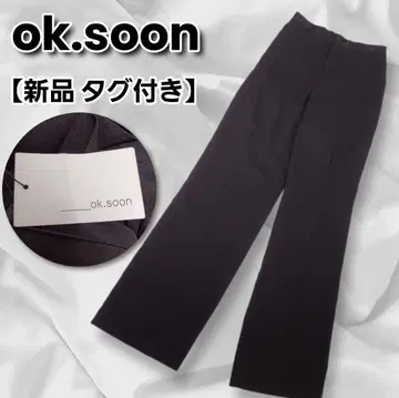 [새상품 택 포함] OK.SOON 옥순 슬림 레그 블랙 와이드 팬츠