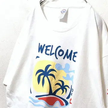 델타 샌들스 안티구아 빅 로고 T셔츠 화이트 XL 구제 의류