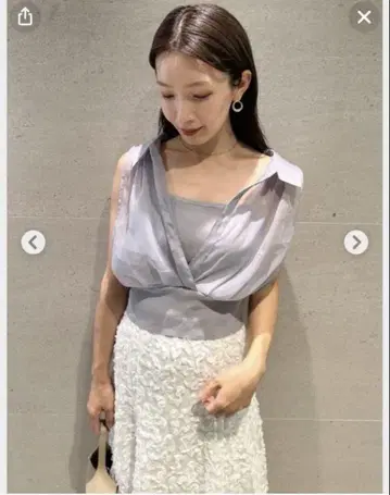 snidel 스나이델 도킹 니트 탑 라이트 블루