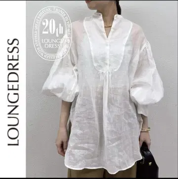 새상품 Loungedress 린넨 개더 튜닉 라운지 드레스 화이트