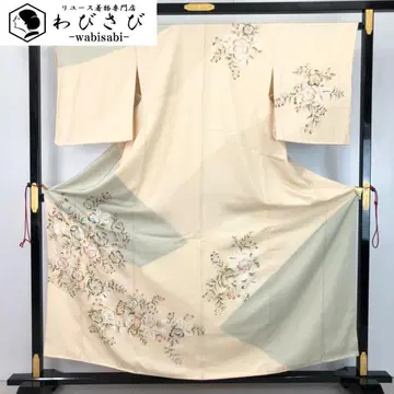 츠케사게 분위기가 좋은 츠지가하나 염색 구분 옅은 계란색 K-4918