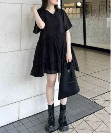 idem 택 포함 새상품 티어드 튜닉 블라우스 원피스