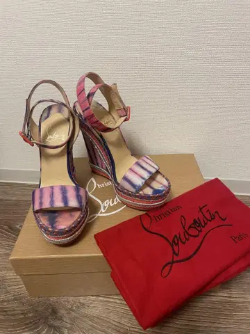 Christian Louboutin 웨지 샌들 핑크 보라색