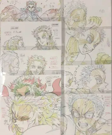 귀멸의 칼날 렌고쿠 쿄쥬로 아카자 무한 열차 편 원화 엽서 C 세트