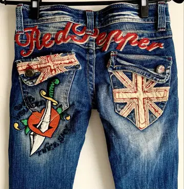 Ed Hardy 에드하디 X 레드 페퍼 자수 데님 사이즈 25