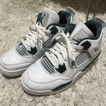 Air Jordan 4 화이트/그린 스니커즈