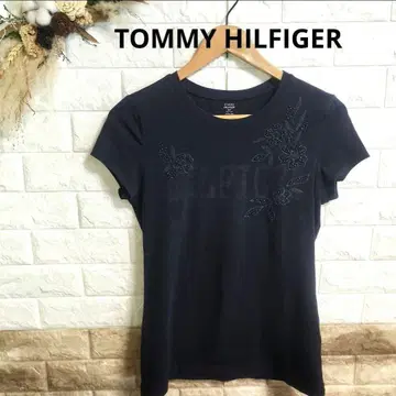TOMMY HILFIGER 네이비 비즈 티셔츠