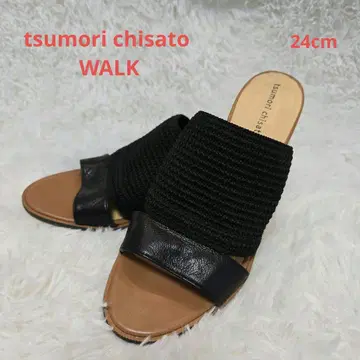 tsumori chisato WALK 샌들 블랙 L 사이즈 라메