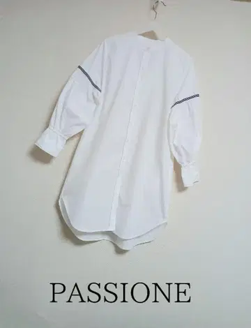PASSIONE 소매 라인 롱 셔츠 원피스