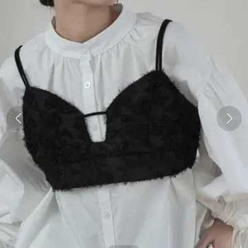 새상품급 lawgy 센터라인 프린지 뷔스티에 블랙
