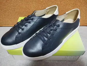FOOT STYLE 소가죽 가죽 스니커즈 24.5cm 네이비