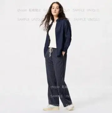 린넨 블렌드 이지 팬츠 스트라이프 UNIQLO