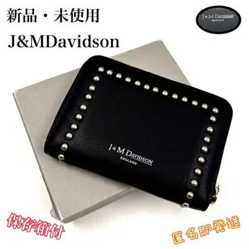 새상품 미사용 J&MDavidson 코인 케이스 스터드 로고 블랙