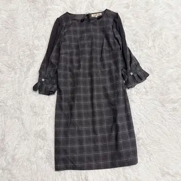 아푸와이저 리셰 체크 소매 프릴 원피스