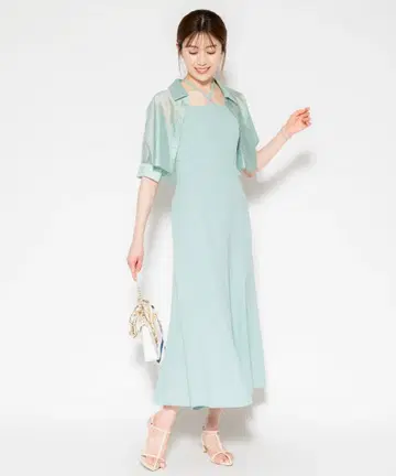 And Couture 시어 셔츠 + 홀터넥 원피스 셋업