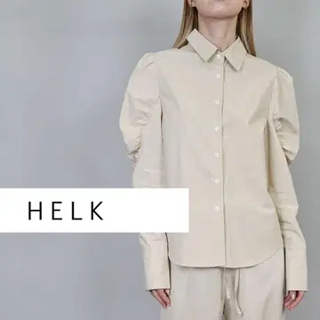 HELK 베이지 퍼프 슬리브 셔츠