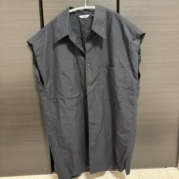UNIQLO U 롱 셔츠 슬리브리스 L 블랙