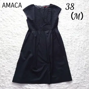 [ 새상품급 ] AMACA 아마카 컷워크 절개 플레어 원피스 38