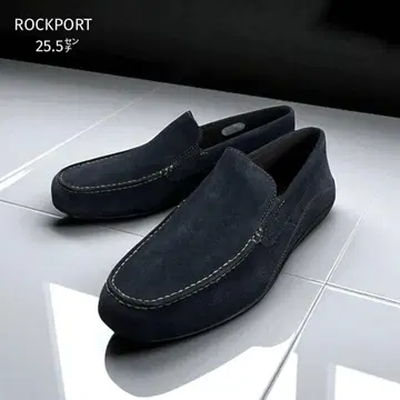 미사용 ROCKPORT 락포트 슬립온 25.5cm 네이비 스웨이드