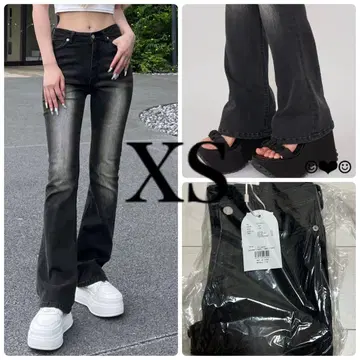 Darich 블라스트 플레어 데님 팬츠 블랙 XS