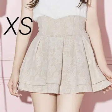 미셸 마카롱 슬림 레그 스커트 레이스 화이트 베이지 XS