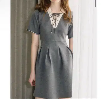lace up polo onepiece idem