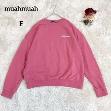 [muahmuah] muahmuah 로고 맨투맨 핑크 F