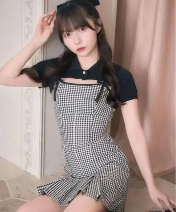 michell 마카롱 숏 볼레로 앙상블 깅엄 원피스