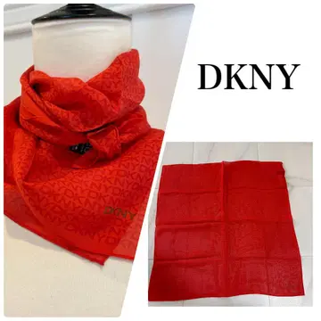 DKNY DKNY 빨간색 실크 100 스카프 정사각형
