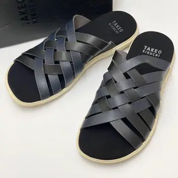 [미사용] TAKEO KIKUCHI 땋은 샌들 27cm 블랙