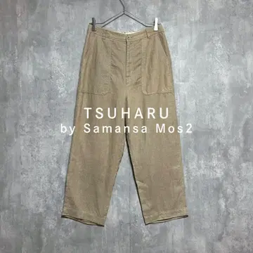 TSUHARU 츠하루 사만사 모스모스 린넨 100% 린넨 와이드 팬츠 F