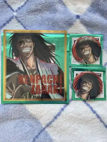 BLEACH WORLD 클리어 색지 글리터 캔뱃지 2개 카라키 켄파치