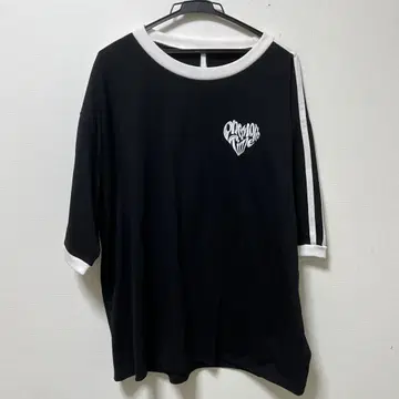 하트 로고 블랙 티셔츠 XL