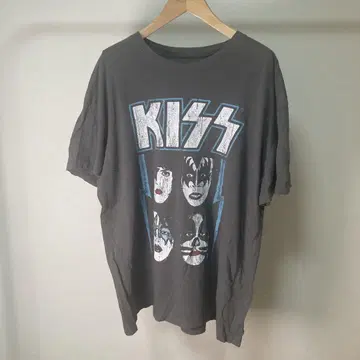 KISS 밴드 티셔츠 남성 XL 차콜 밴드 프린트 2020