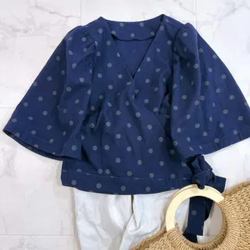 U by SPICK&SPAN 도트 무늬 카슈쿨 티셔츠 린넨 혼방