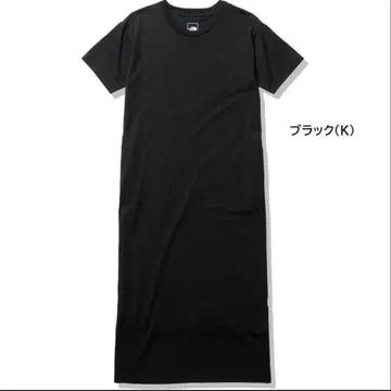THE NORTH FACE/블랙 포켓 부착 롱 티셔츠 원피스