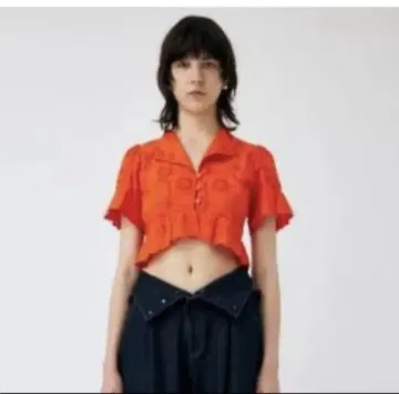 moussy 오렌지 블라우스