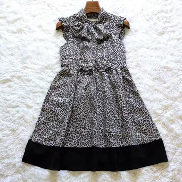 [ USED ] 로이스크레용 레오파드 무늬 슬리브리스 원피스 M 사이즈