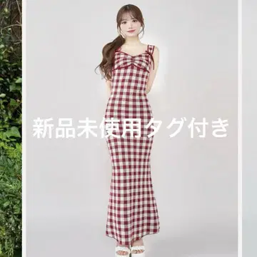 Darich 다리치 깅엄 자카드 니트 롱 원피스
